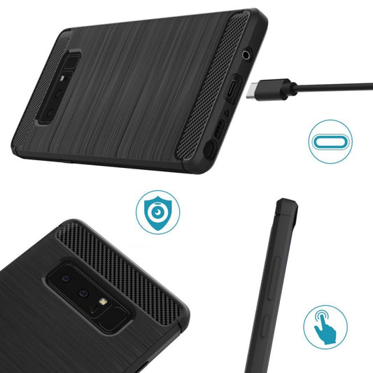 Ovitek za Samsung Galaxy Note 8 N950, Techsuit, Karbon, Črn