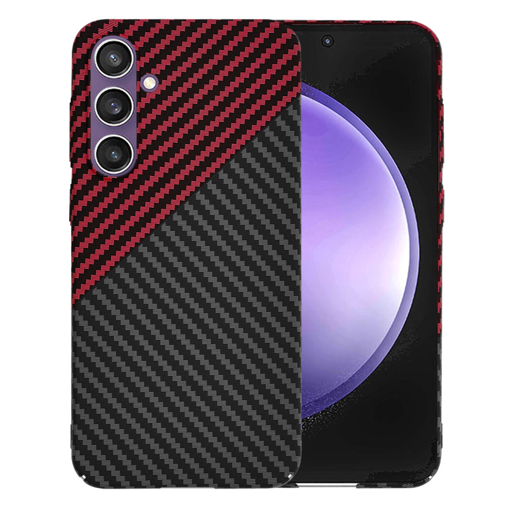 Ovitek za Samsung Galaxy S23 FE S711, Techsuit, Carbonite FiberShell, Črno Rdeč