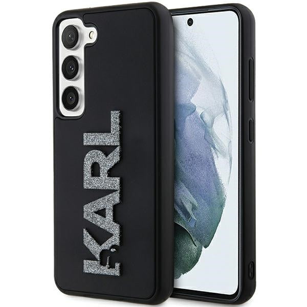Ovitek za Samsung Galaxy S23+ S916, Karl Lagerfeld, 3D Rubber Glitter Logo, črn