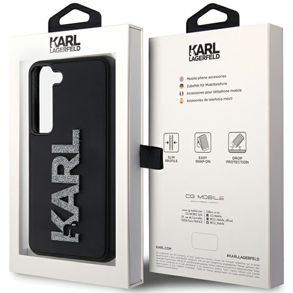 Ovitek za Samsung Galaxy S23+ S916, Karl Lagerfeld, 3D Rubber Glitter Logo, črn