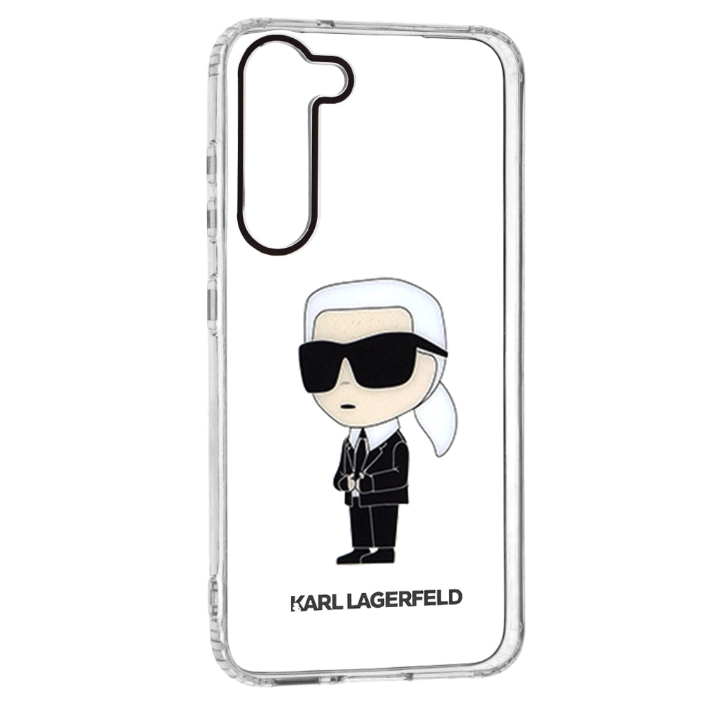 Ovitek za Samsung Galaxy S23+ S916, Karl Lagerfeld, Ikonik Karl, Prozoren