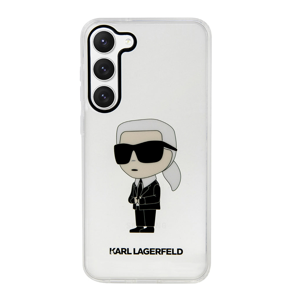 Ovitek za Samsung Galaxy S23+ S916, Karl Lagerfeld, Ikonik Karl, Prozoren