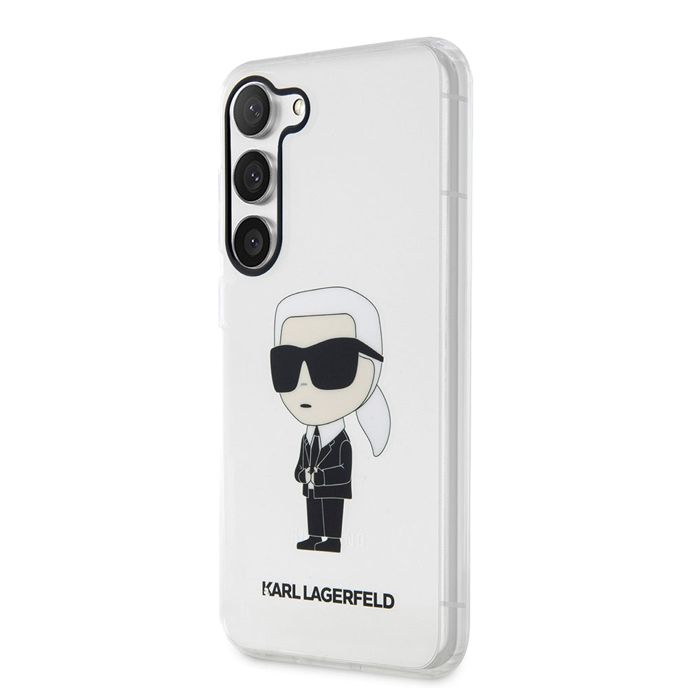 Ovitek za Samsung Galaxy S23+ S916, Karl Lagerfeld, Ikonik Karl, Prozoren