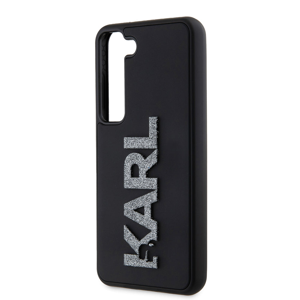 Ovitek za Samsung Galaxy S23 S911, Karl Lagerfeld, 3D Rubber Glitter Logo, črn