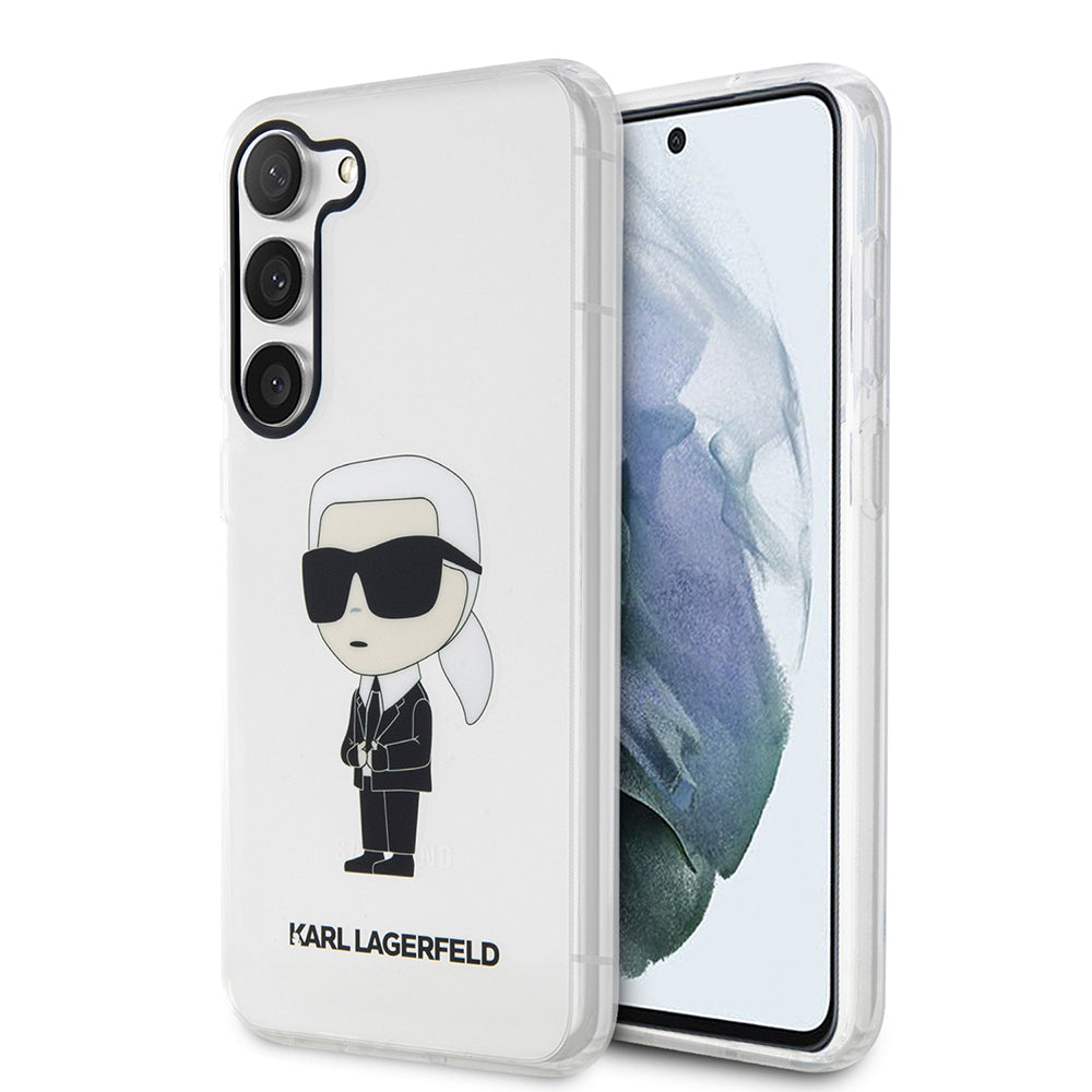 Ovitek za Samsung Galaxy S23 S911, Karl Lagerfeld, Ikonik Karl, Prozoren