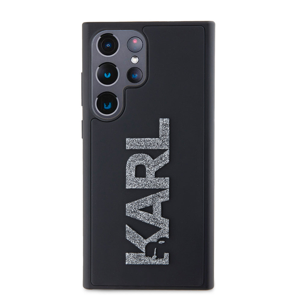 Ovitek za Samsung Galaxy S23 Ultra S918, Karl Lagerfeld, 3D Rubber Glitter Logo, črn