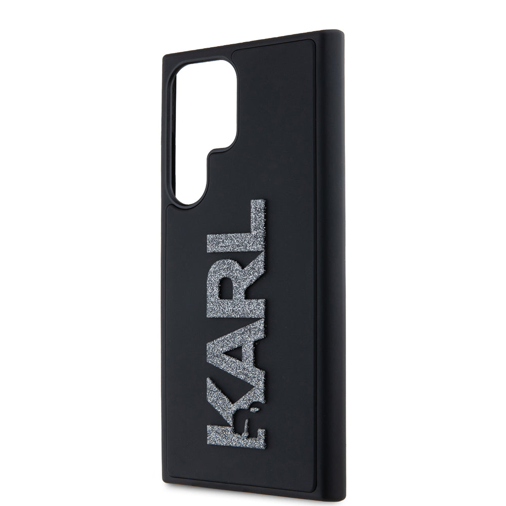 Ovitek za Samsung Galaxy S23 Ultra S918, Karl Lagerfeld, 3D Rubber Glitter Logo, črn