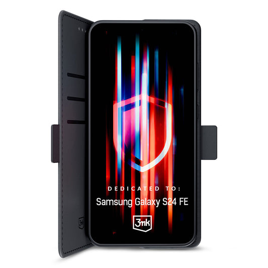 Ovitek za Samsung Galaxy S24 FE S721, 3MK, Denarnica, Črn