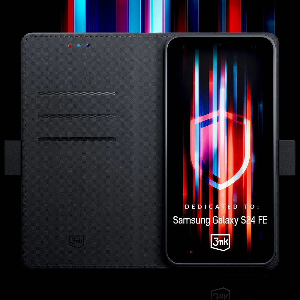 Ovitek za Samsung Galaxy S24 FE S721, 3MK, Denarnica, Črn