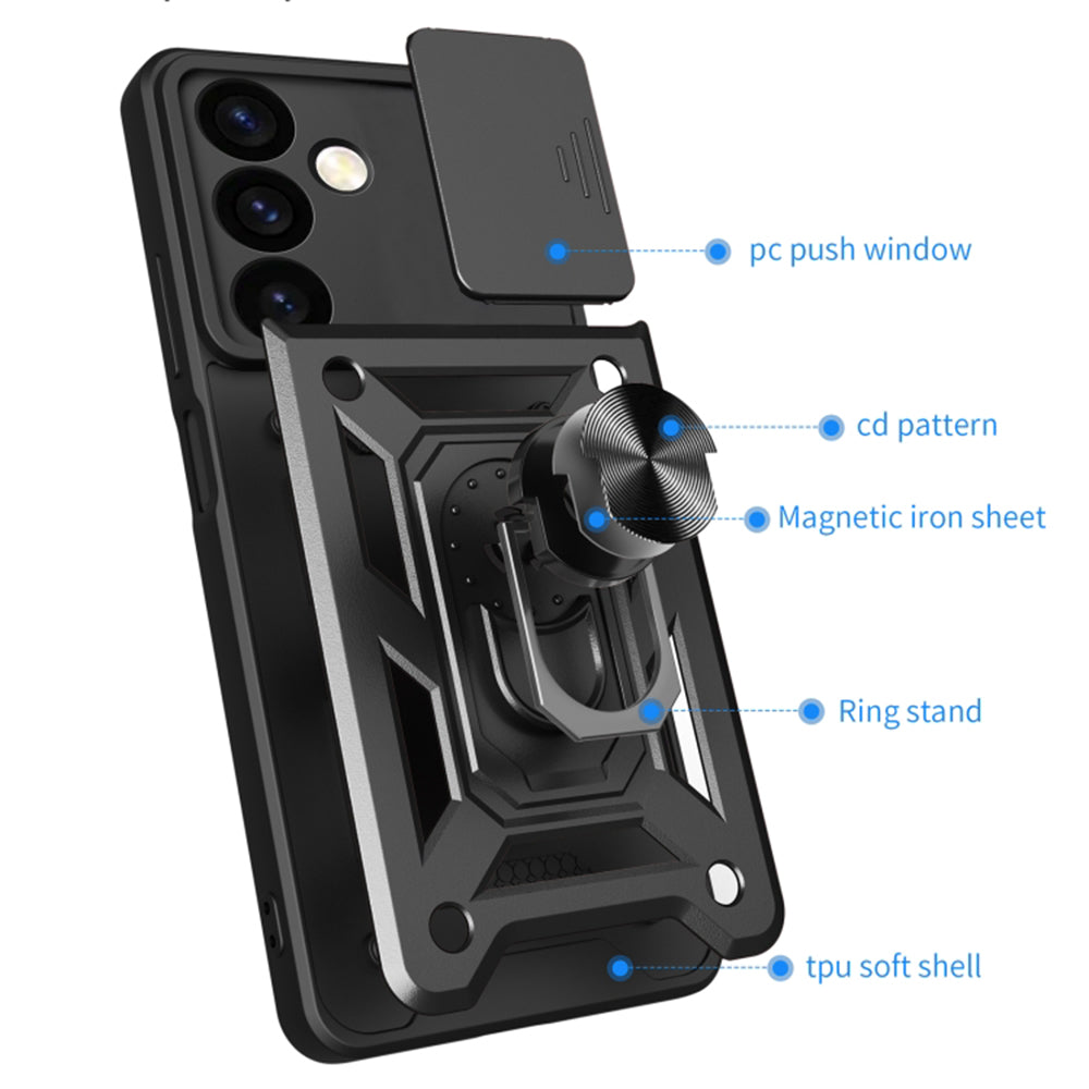 Ovitek za Samsung Galaxy S24 FE S721, Techsuit, CamShield, Črn