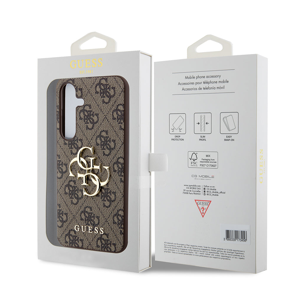 Ovitek za Samsung Galaxy S24+ S926, Guess, 4G Big Logo, rjava