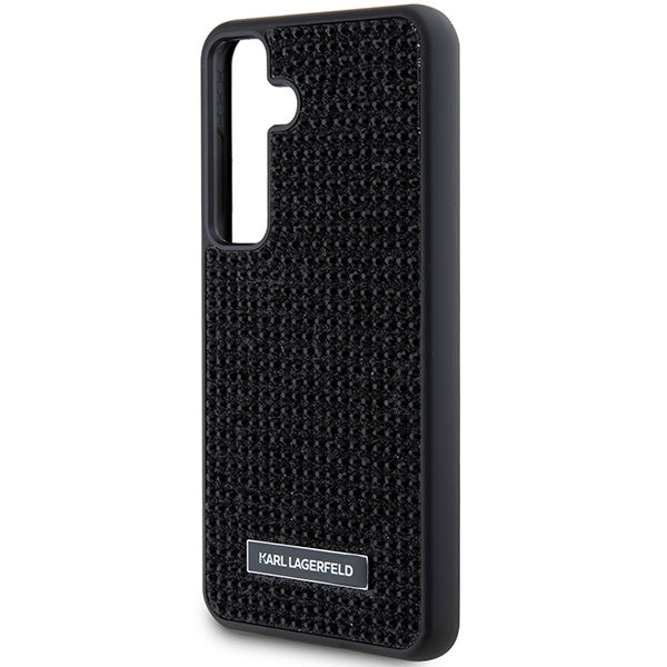 Ovitek za Samsung Galaxy S24+ S926, Karl Lagerfeld, Rhinestone Metal Plate, črn