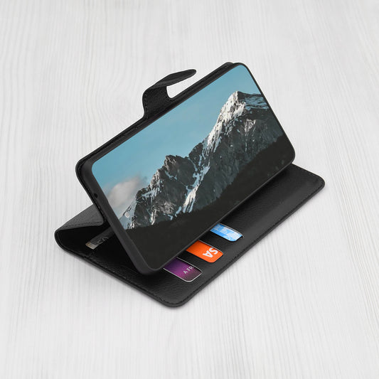 Ovitek za Samsung Galaxy S24+ S926, Techsuit, usnjen folio, črn