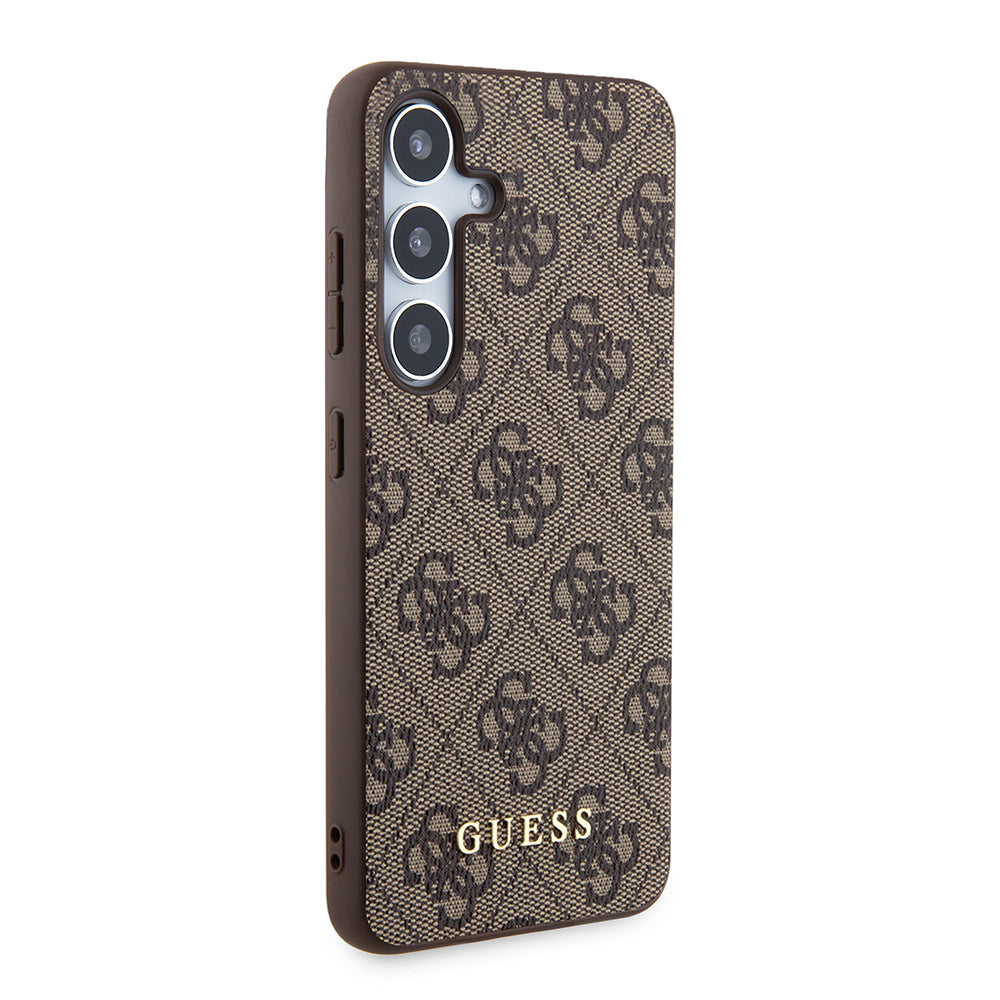Ovitek za Samsung Galaxy S24 S921, Guess, 4G Metal Gold Logo, rjava