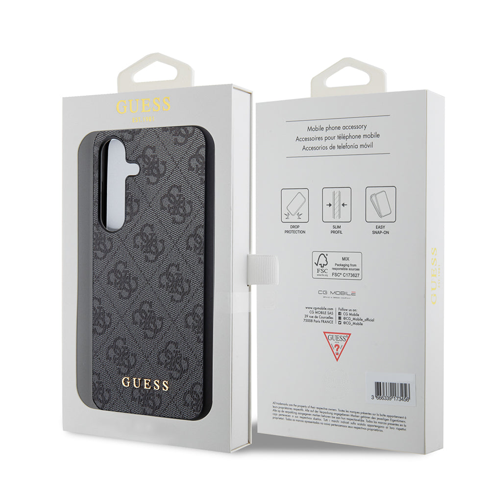 Ovitek za Samsung Galaxy S24 S921, Guess, 4G Metal Gold Logo, črn