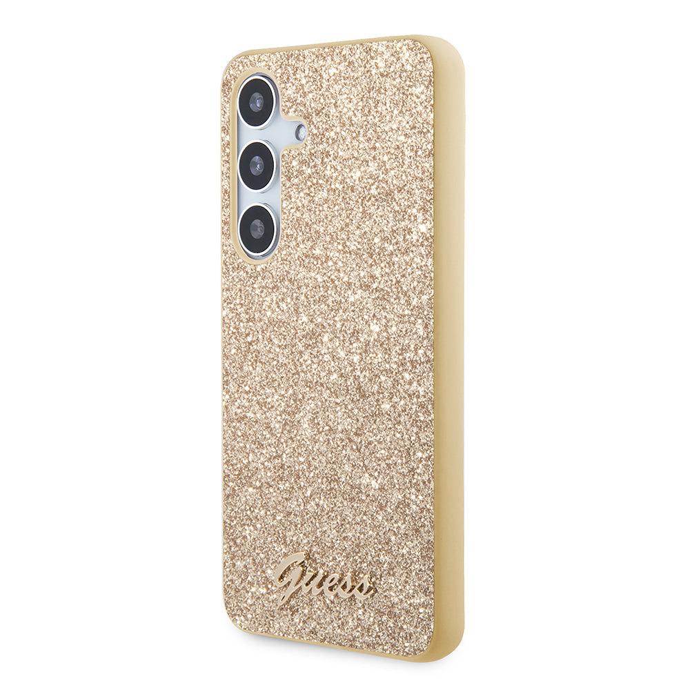Ovitek za Samsung Galaxy S24 S921, Guess, Glitter Script, Zlat