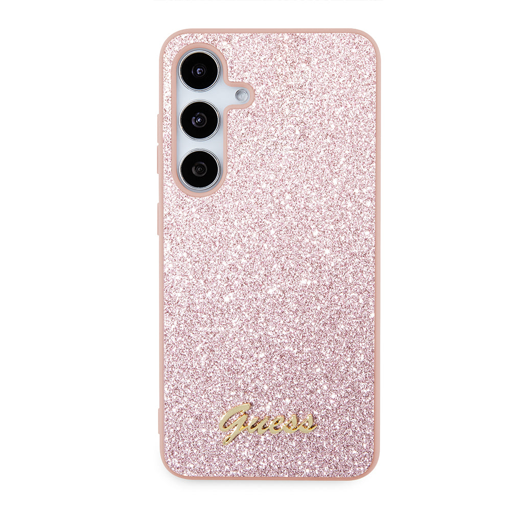 Ovitek za Samsung Galaxy S24 S921, Guess, Glitter Script, Roza