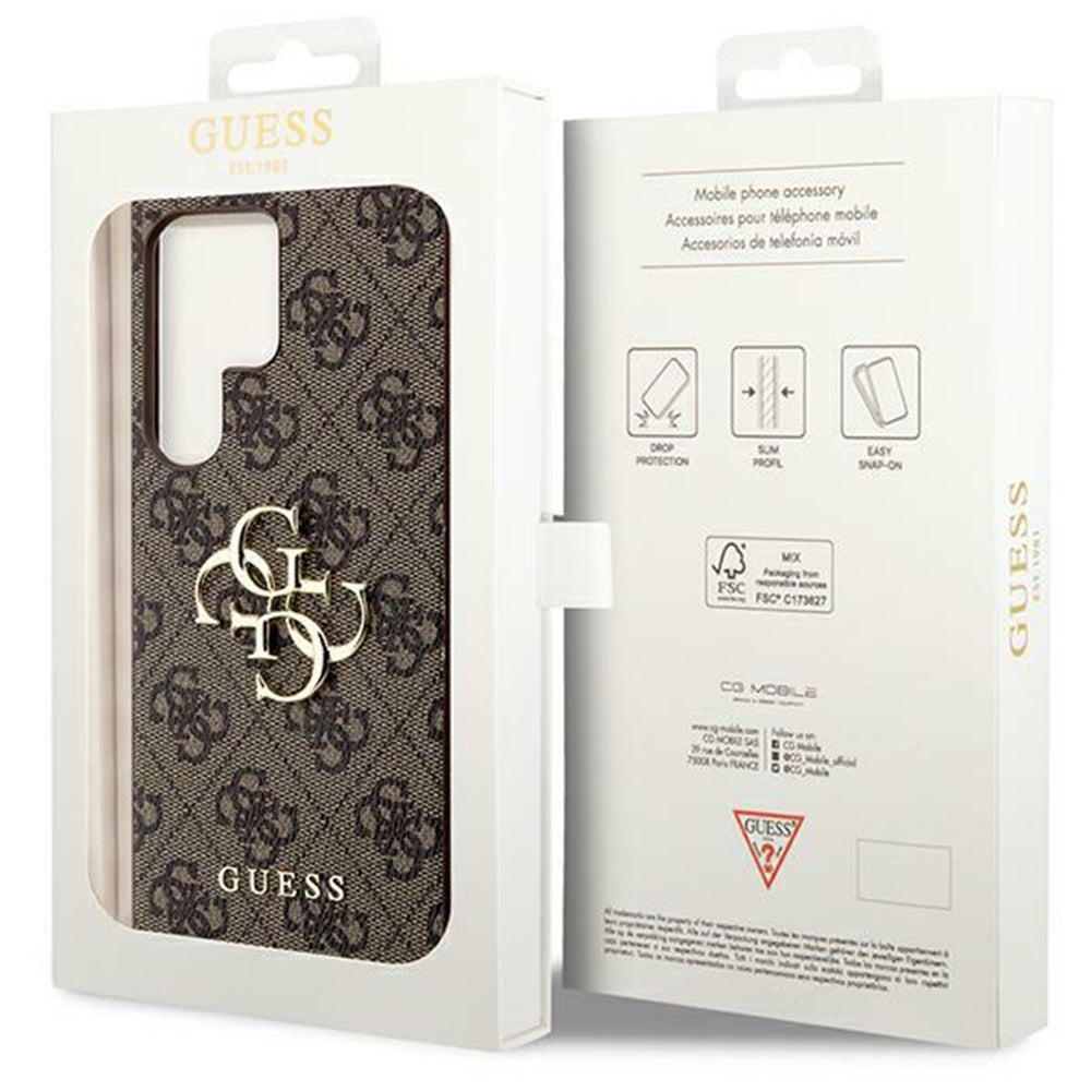 Ovitek za Samsung Galaxy S24 Ultra S928, Guess, 4G Big Logo, rjava