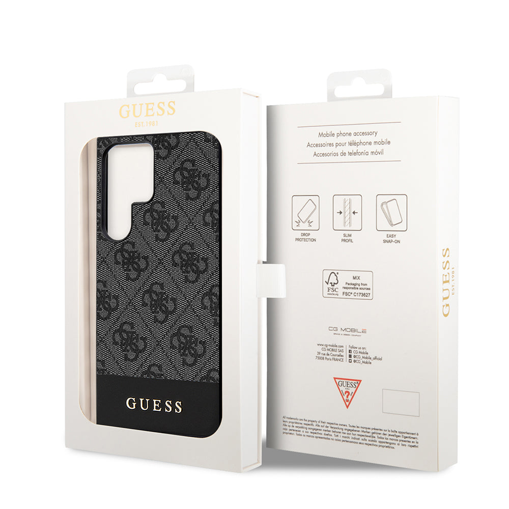 Ovitek za Samsung Galaxy S24 Ultra S928, Guess, 4G Stripe, Črna