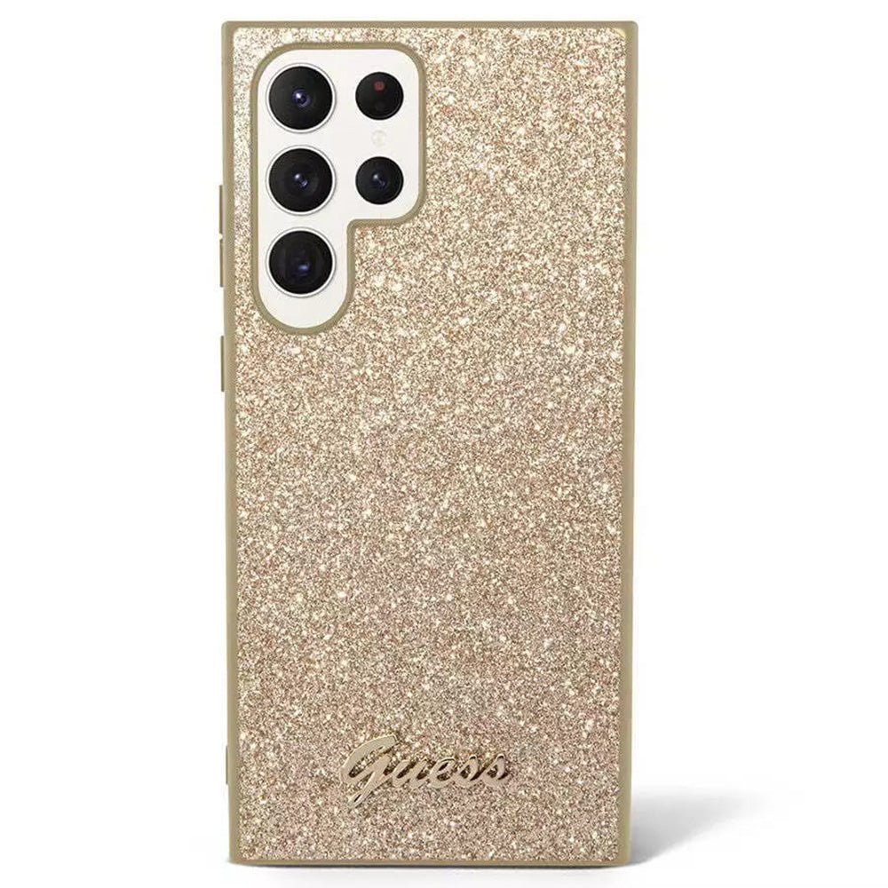 Ovitek za Samsung Galaxy S24 Ultra S928, Guess, Glitter Script, Zlata