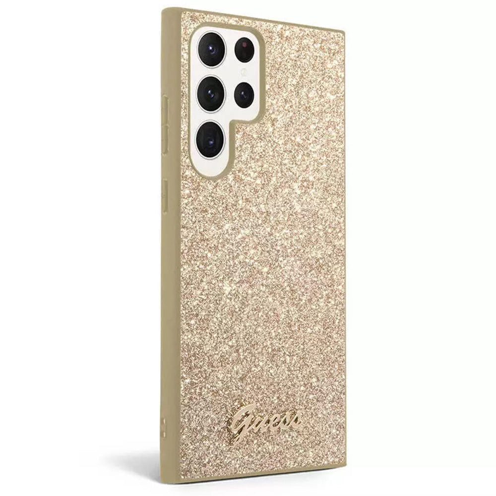 Ovitek za Samsung Galaxy S24 Ultra S928, Guess, Glitter Script, Zlata