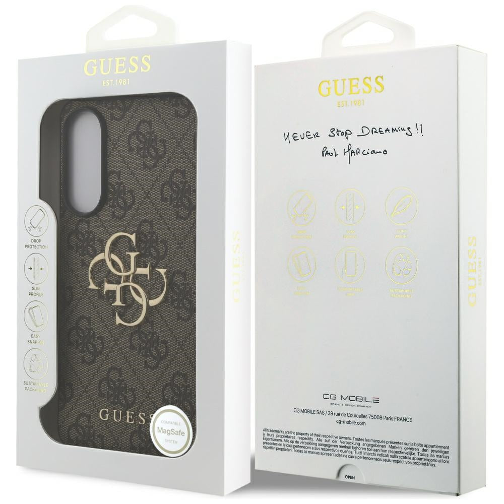 Ovitek za Samsung Galaxy S25 Edge S937, Guess, Big 4G Logo Classic, Rjava