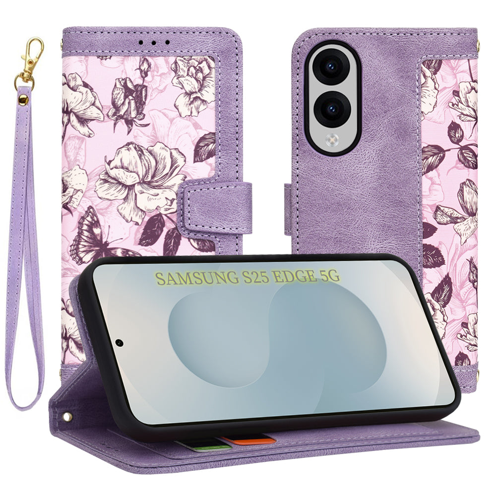 Ovitek za Samsung Galaxy S25 Edge S937, Techsuit, FlipCraft, Vijoličen