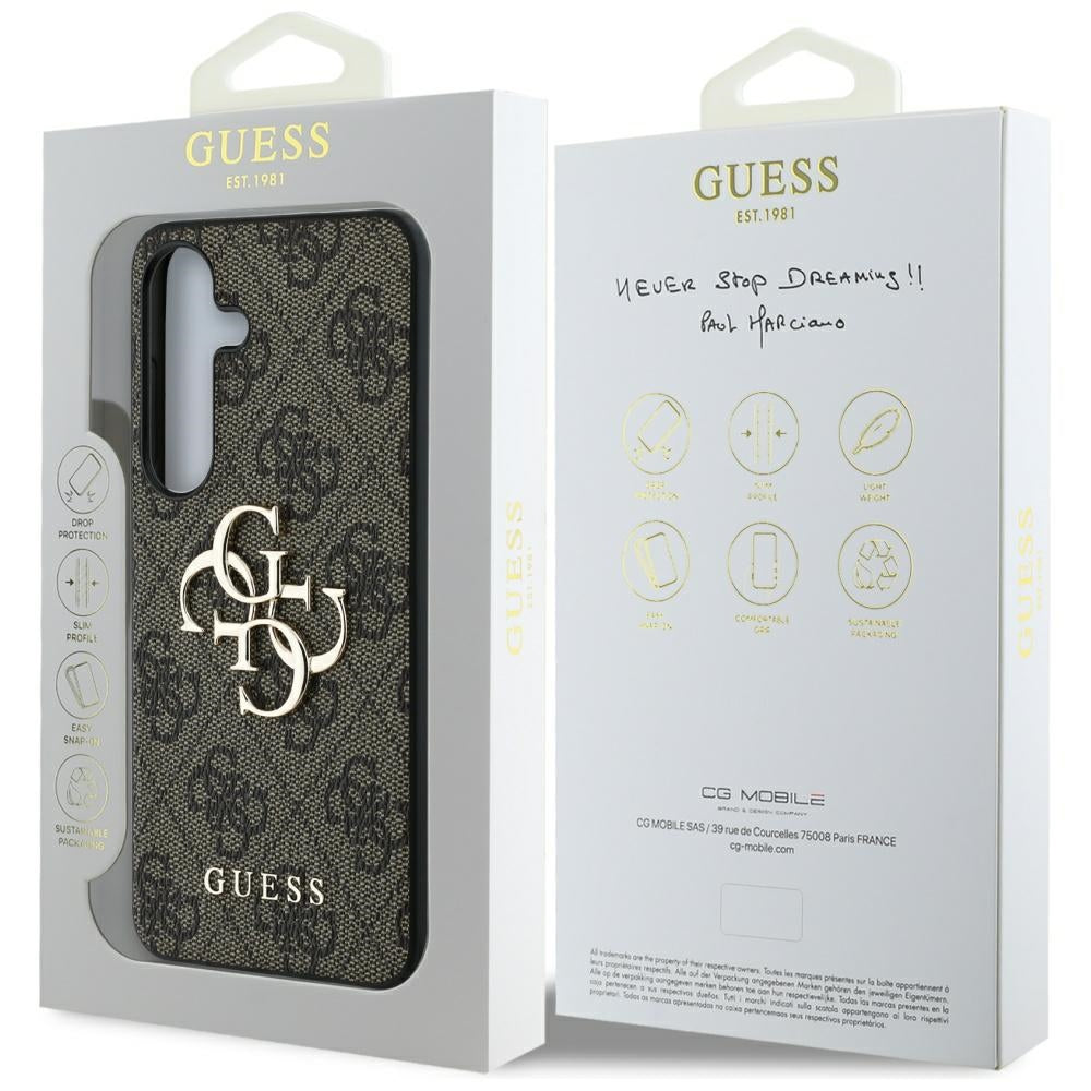 Ovitek za Samsung Galaxy S25+ S936, Guess, 4G Big Logo, rjava