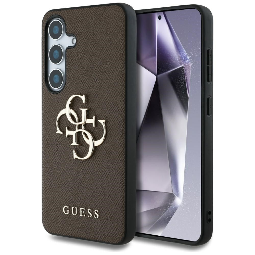 Ovitek za Samsung Galaxy S25+ S936, Guess, 4G Grained Big and Classic Logo, rjava