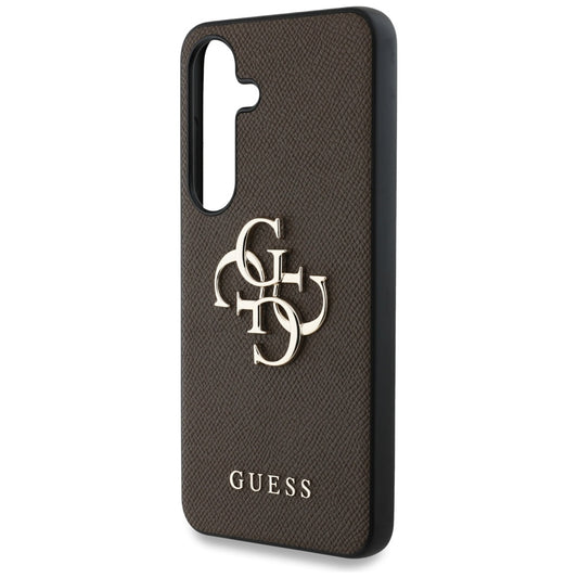 Ovitek za Samsung Galaxy S25+ S936, Guess, 4G Grained Big and Classic Logo, rjava