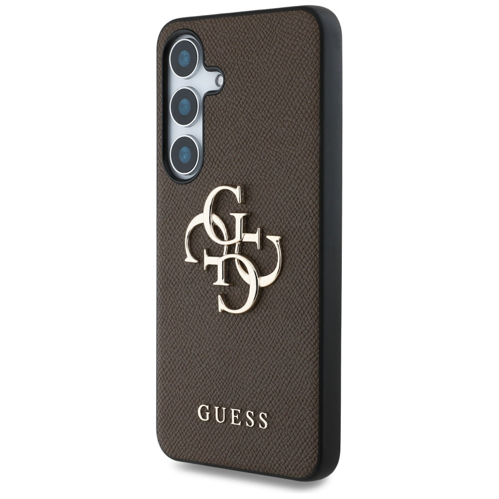 Ovitek za Samsung Galaxy S25+ S936, Guess, 4G Grained Big and Classic Logo, rjava