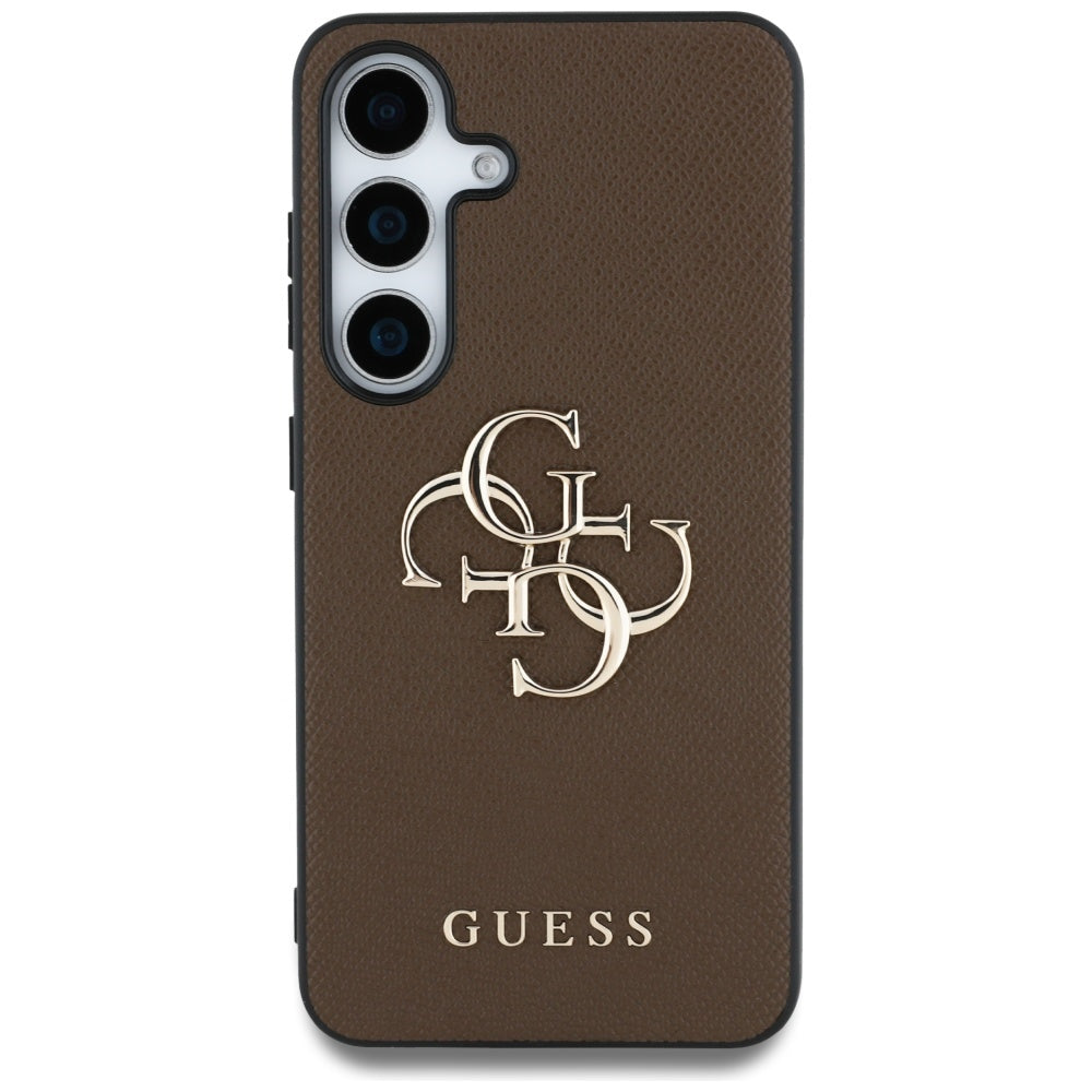 Ovitek za Samsung Galaxy S25+ S936, Guess, 4G Grained Big and Classic Logo, rjava