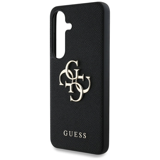 Ovitek za Samsung Galaxy S25+ S936, Guess, 4G Grained Big and Classic Logo, črn