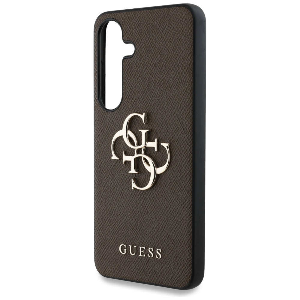 Ovitek za Samsung Galaxy S25 S931, Guess, 4G Grained Big and Classic Logo, rjava