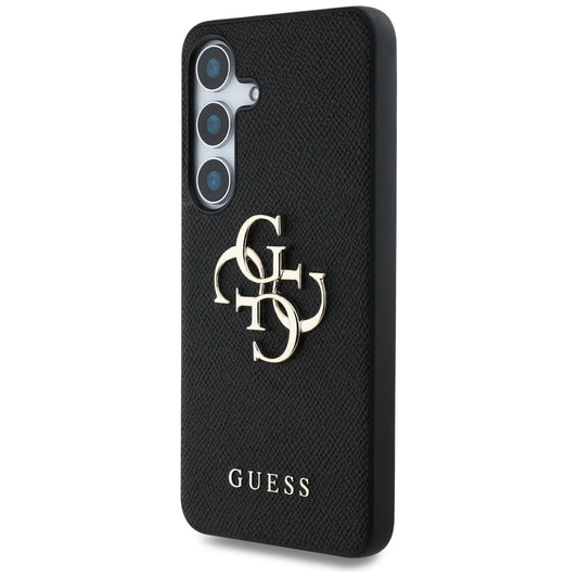 Ovitek za Samsung Galaxy S25 S931, Guess, 4G Grained Big and Classic Logo, črn