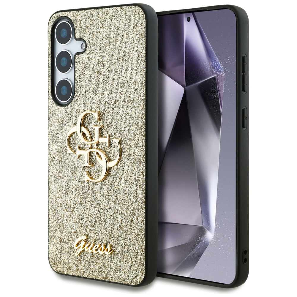 Ovitek za Samsung Galaxy S25 S931, Guess, Glitter Big 4G Script, Zlat.