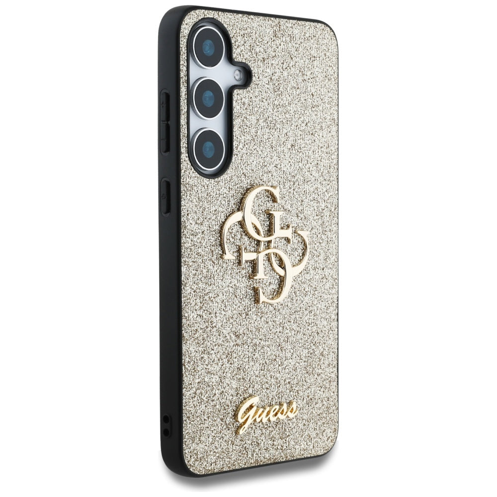 Ovitek za Samsung Galaxy S25 S931, Guess, Glitter Big 4G Script, Zlat.