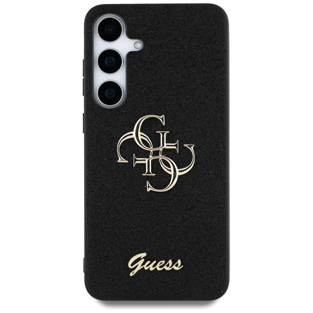 Ovitek za Samsung Galaxy S25 S931, Guess, Glitter Big 4G Script, črn