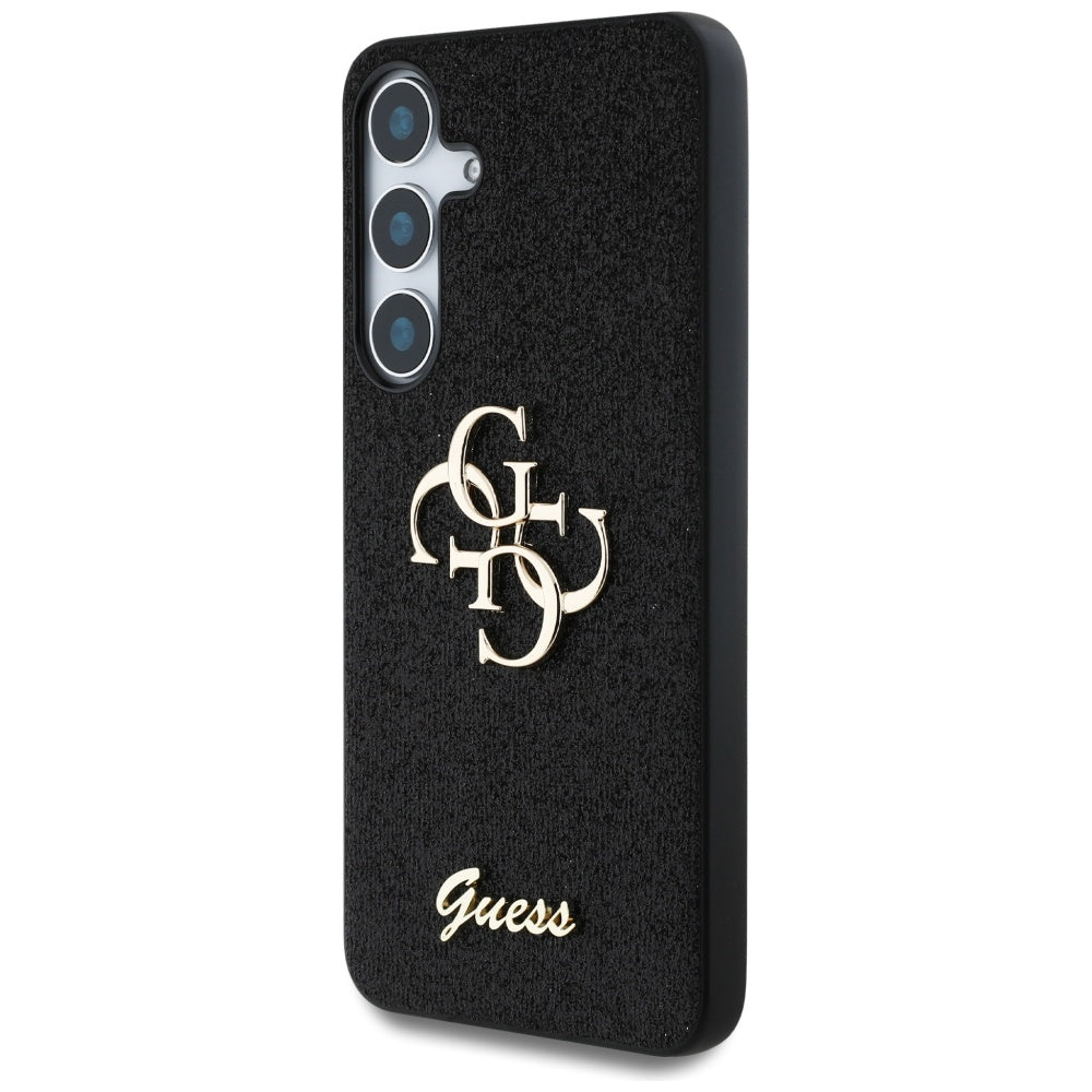 Ovitek za Samsung Galaxy S25 S931, Guess, Glitter Big 4G Script, črn