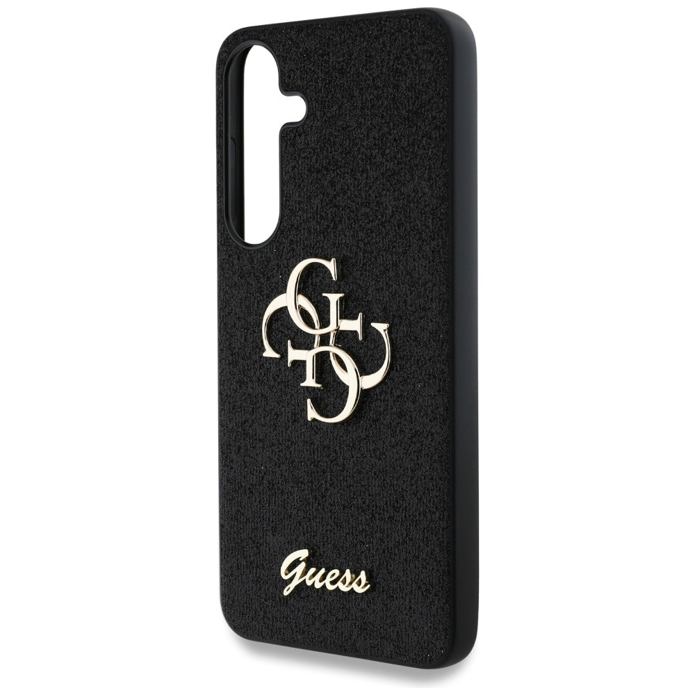 Ovitek za Samsung Galaxy S25 S931, Guess, Glitter Big 4G Script, črn