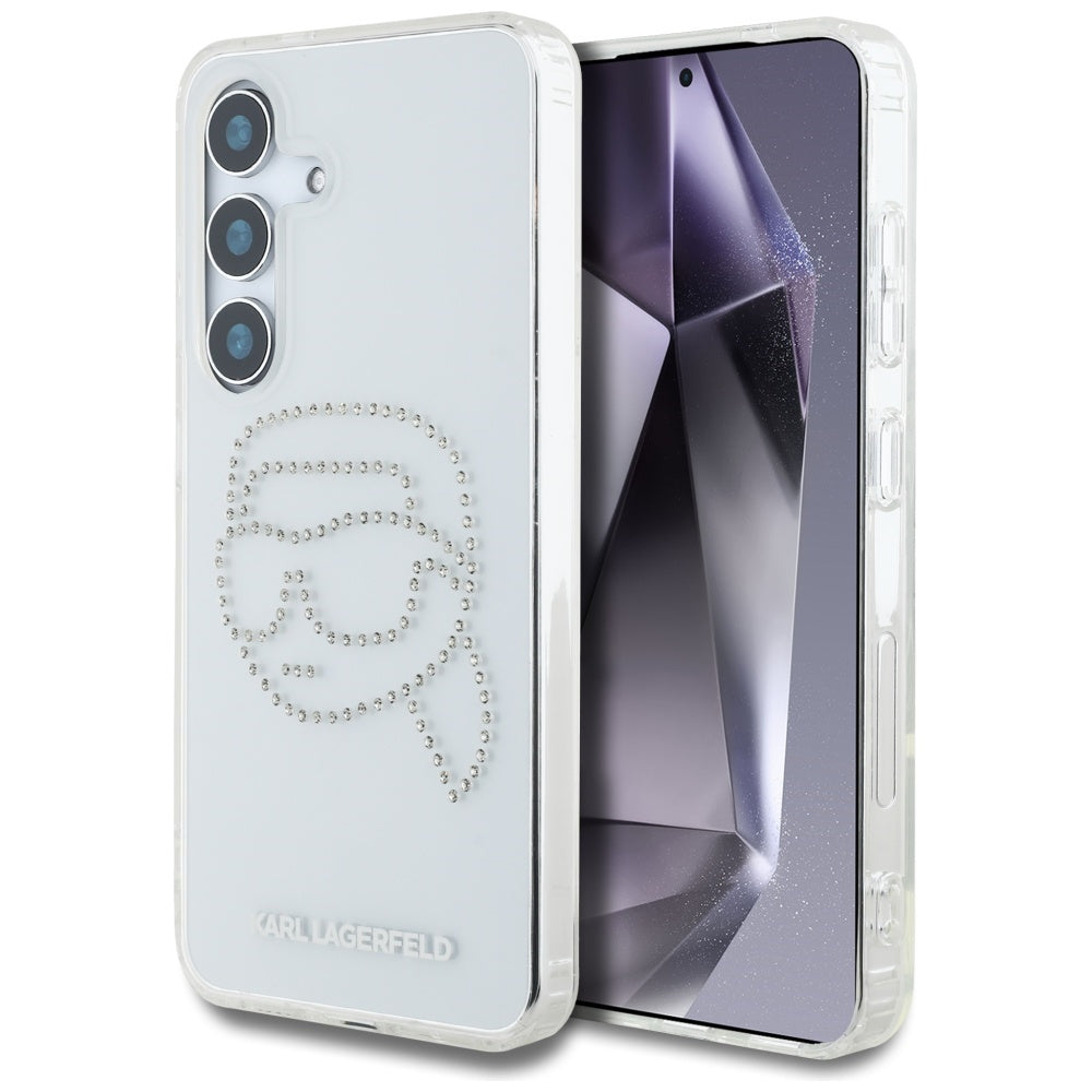 Ovitek za Samsung Galaxy S25 S931, Karl Lagerfeld, IML Rhinestones Karl's Head, Prozoren
