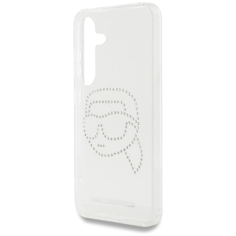 Ovitek za Samsung Galaxy S25 S931, Karl Lagerfeld, IML Rhinestones Karl's Head, Prozoren