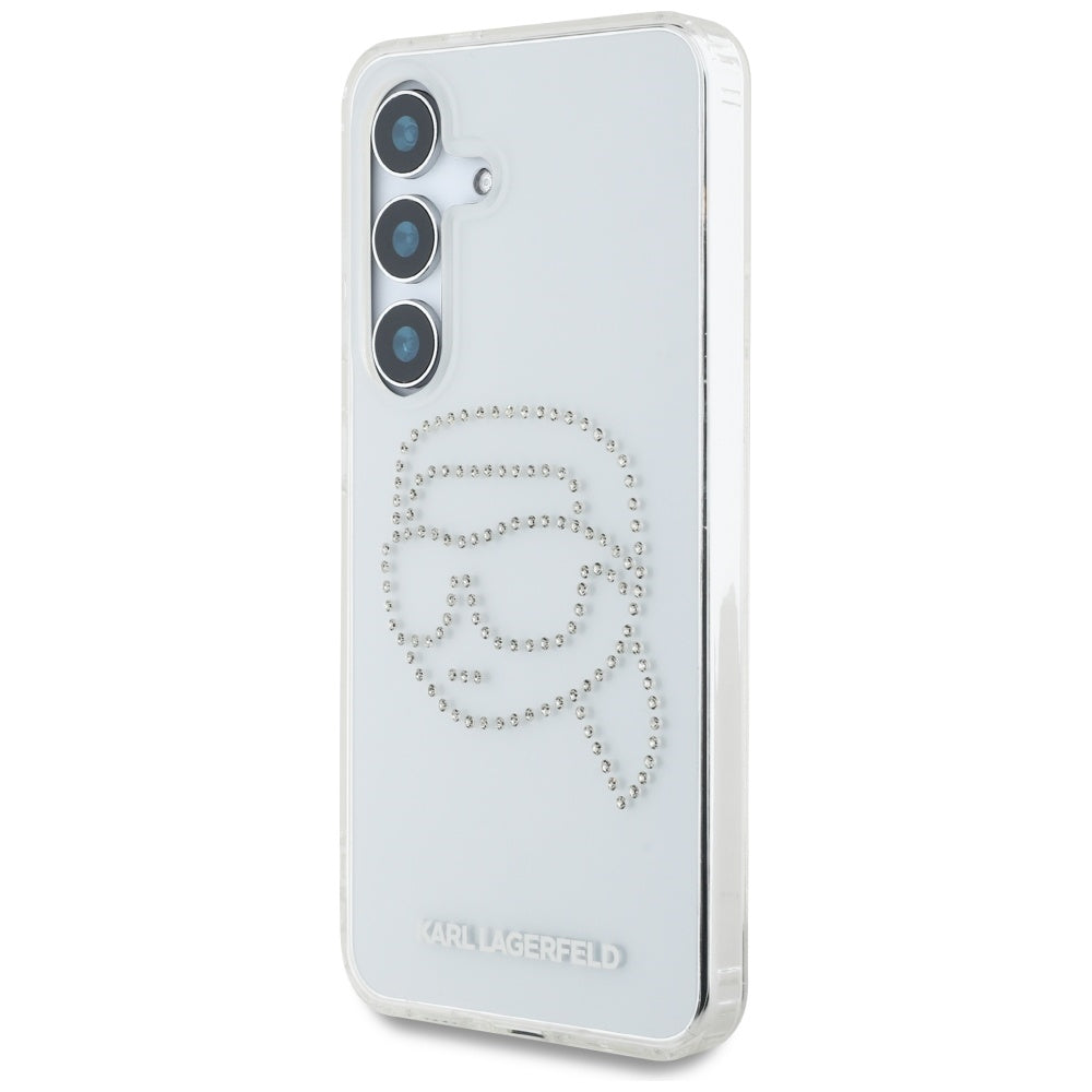 Ovitek za Samsung Galaxy S25 S931, Karl Lagerfeld, IML Rhinestones Karl's Head, Prozoren