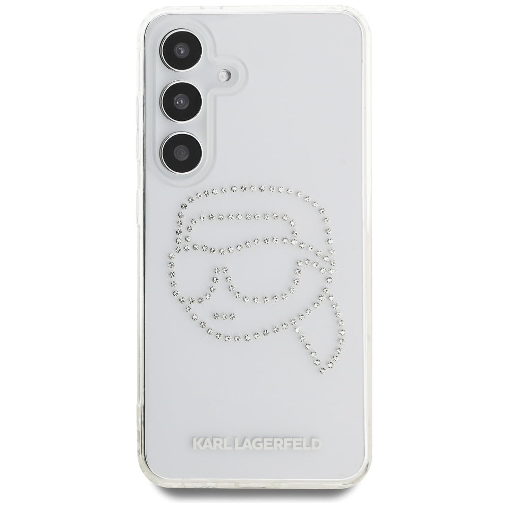 Ovitek za Samsung Galaxy S25 S931, Karl Lagerfeld, IML Rhinestones Karl's Head, Prozoren