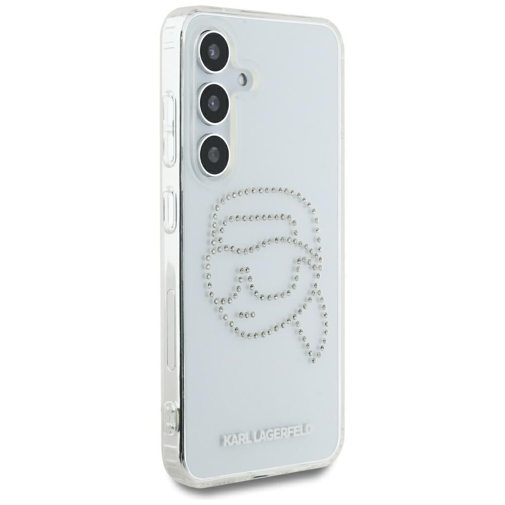 Ovitek za Samsung Galaxy S25 S931, Karl Lagerfeld, IML Rhinestones Karl's Head, Prozoren