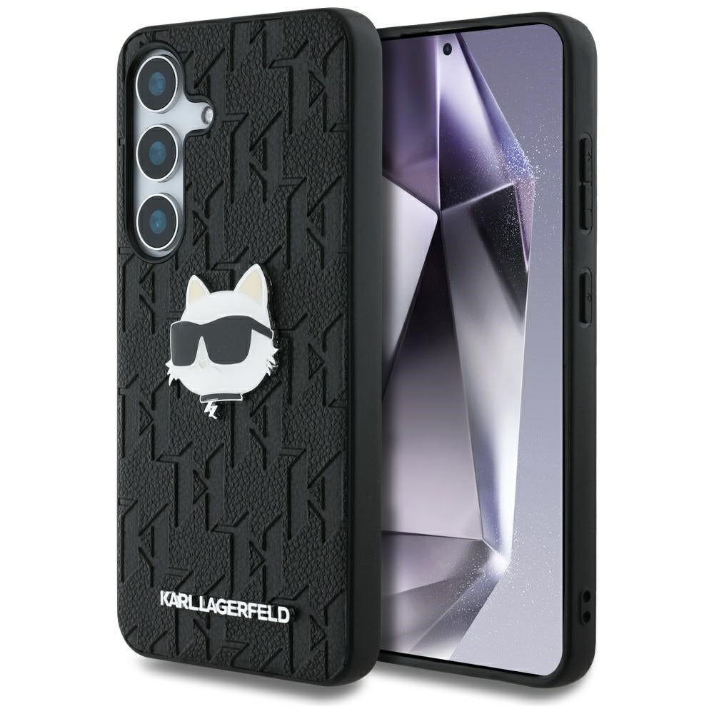Ovitek za Samsung Galaxy S25 S931, Karl Lagerfeld, Monogram Choupette's Head, Črna