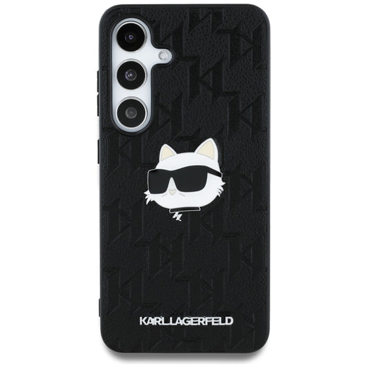 Ovitek za Samsung Galaxy S25 S931, Karl Lagerfeld, Monogram Choupette's Head, Črna