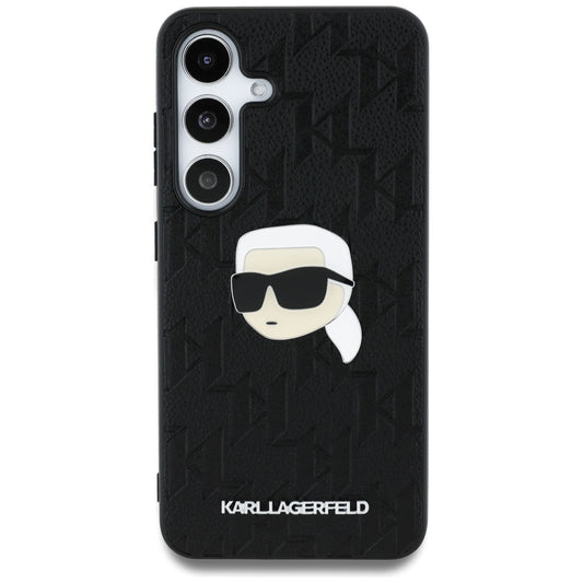 Ovitek za Samsung Galaxy S25 S931, Karl Lagerfeld, Monogram Karl's Head, Črna