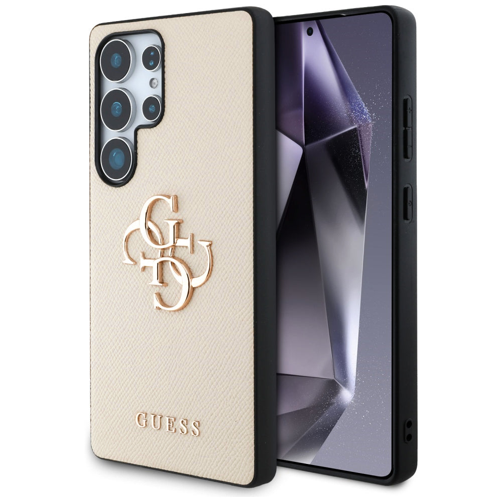 Ovitek za Samsung Galaxy S25 Ultra S938, Guess, 4G Grained Big and Classic Logo, Bež