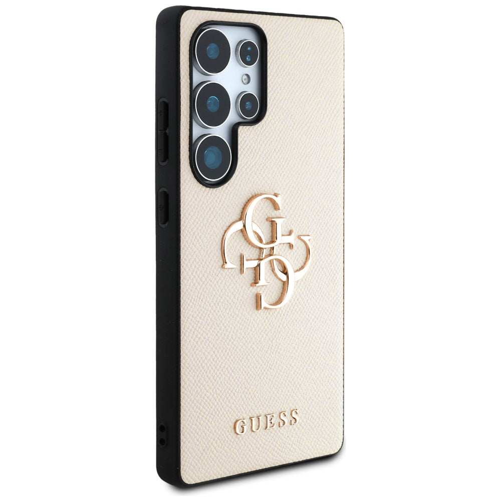 Ovitek za Samsung Galaxy S25 Ultra S938, Guess, 4G Grained Big and Classic Logo, Bež
